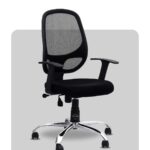 Supportive medium mesh-back chair with breathable design and adjustable features, designed by Trosta.