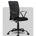 Medium ergonomic office chair with adjustable tilt and mesh back for better air circulation, crafted by Trosta.