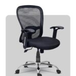 Compact and durable ergonomic office chair with breathable mesh, designed by Trosta in Gujarat.