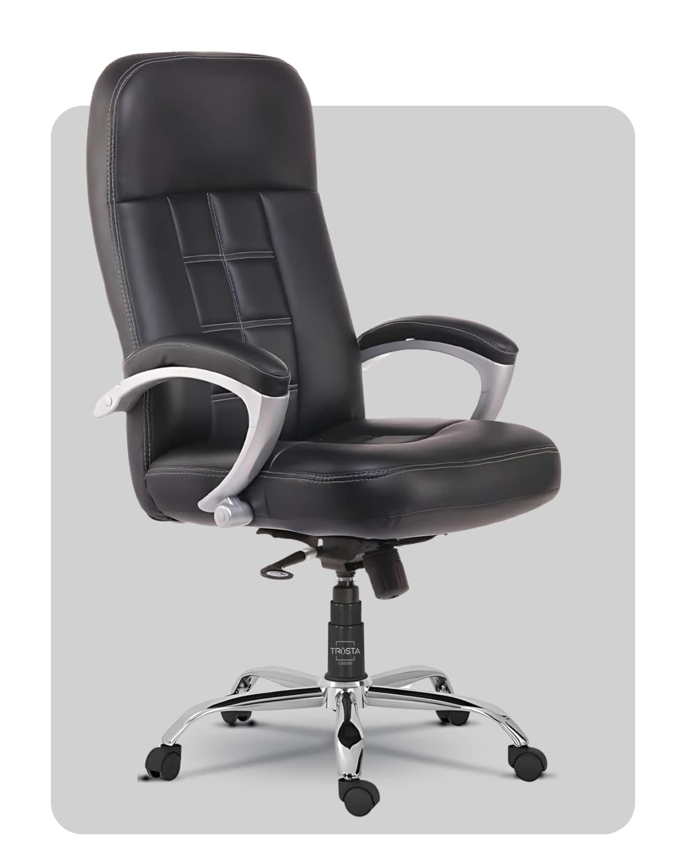 Executive office chair with durable build and ergonomic design, crafted by Trosta in Ahmedabad.