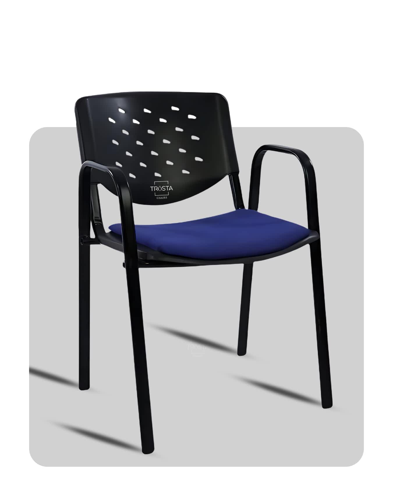 Training chairs with writing pads arranged in a conference room, perfect for group discussions, meetings, and collaborative sessions.