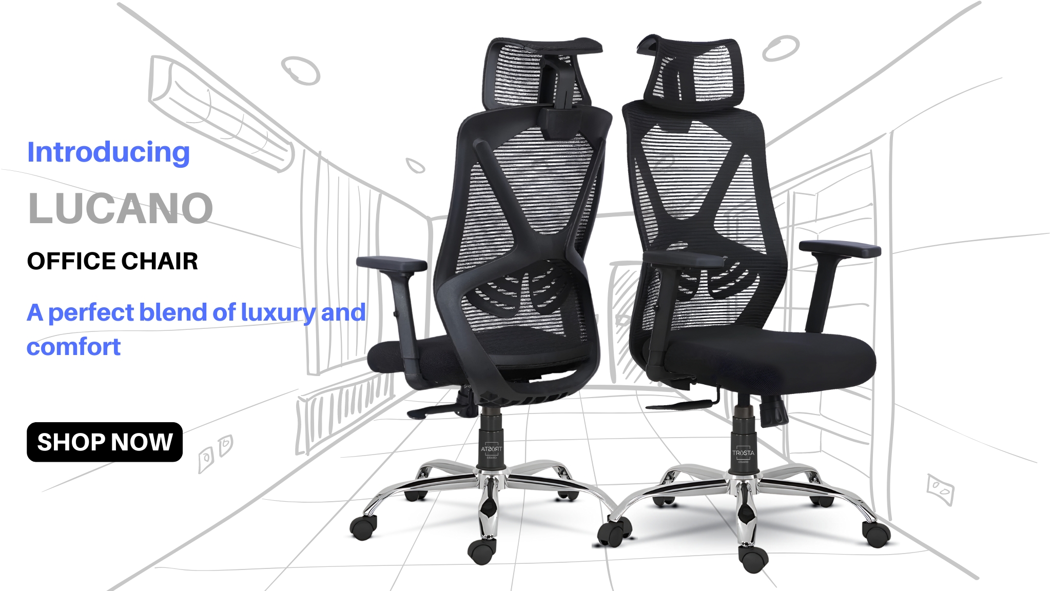 Highback executive revolving chair with adjustable height, lumbar support, and tilt mechanism, offering personalized comfort for professionals, Ahmedabad Gujarat.