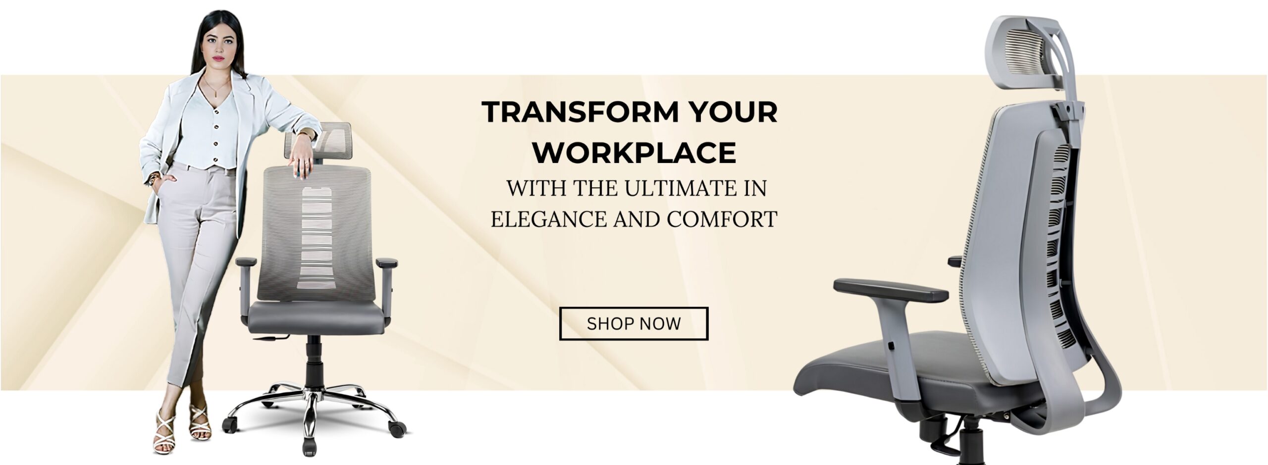 Ergonomic high-back chair with headrest, lumbar support, and adjustable handles. Manufactured by Trosta, a leading office revolving ergonomic chair manufacturer in Ahmedabad, Gujarat.